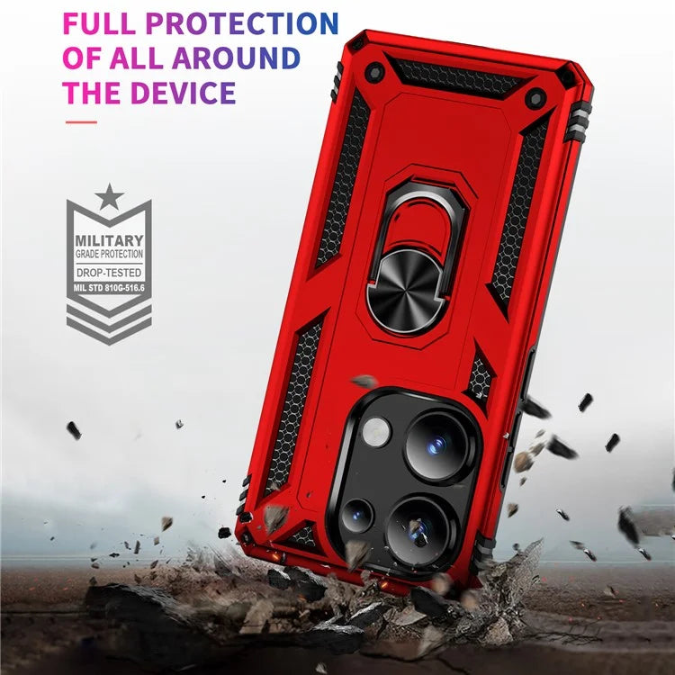 For Xiaomi Redmi Note 13 Pro 4G / Poco M6 Pro 4G Case Anti-Drop PC+TPU Kickstand Phone Cover
