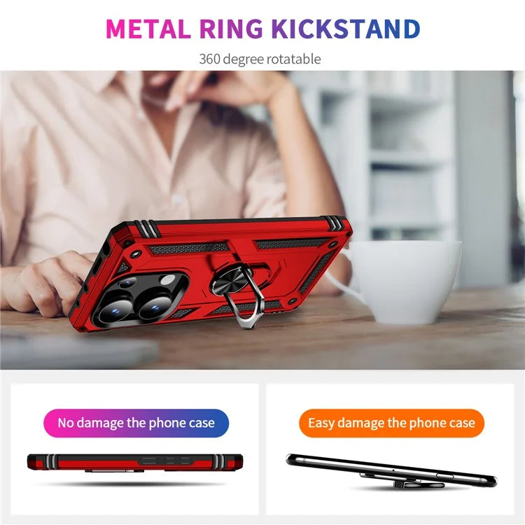 For Xiaomi Redmi Note 13 Pro 4G / Poco M6 Pro 4G Case Anti-Drop PC+TPU Kickstand Phone Cover