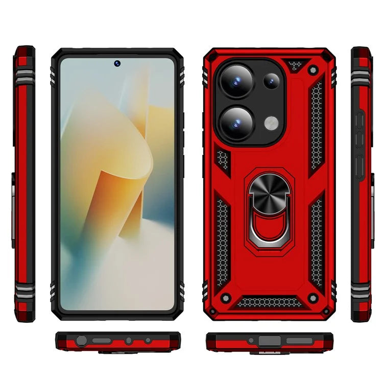 For Xiaomi Redmi Note 13 Pro 4G / Poco M6 Pro 4G Case Anti-Drop PC+TPU Kickstand Phone Cover