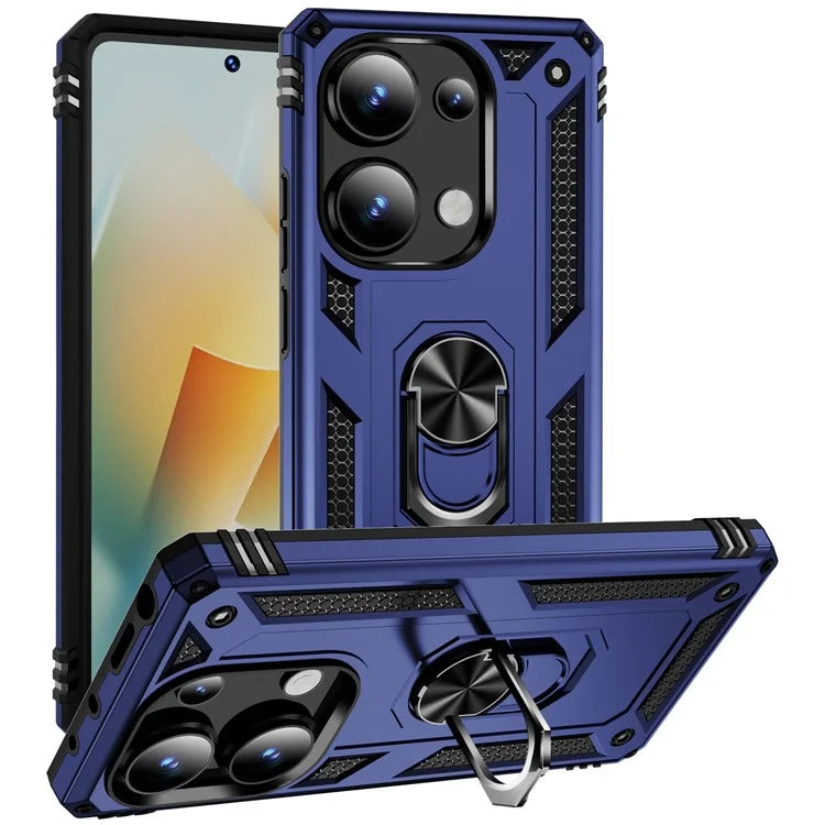 For Xiaomi Redmi Note 13 Pro 4G / Poco M6 Pro 4G Case Anti-Drop PC+TPU Kickstand Phone Cover