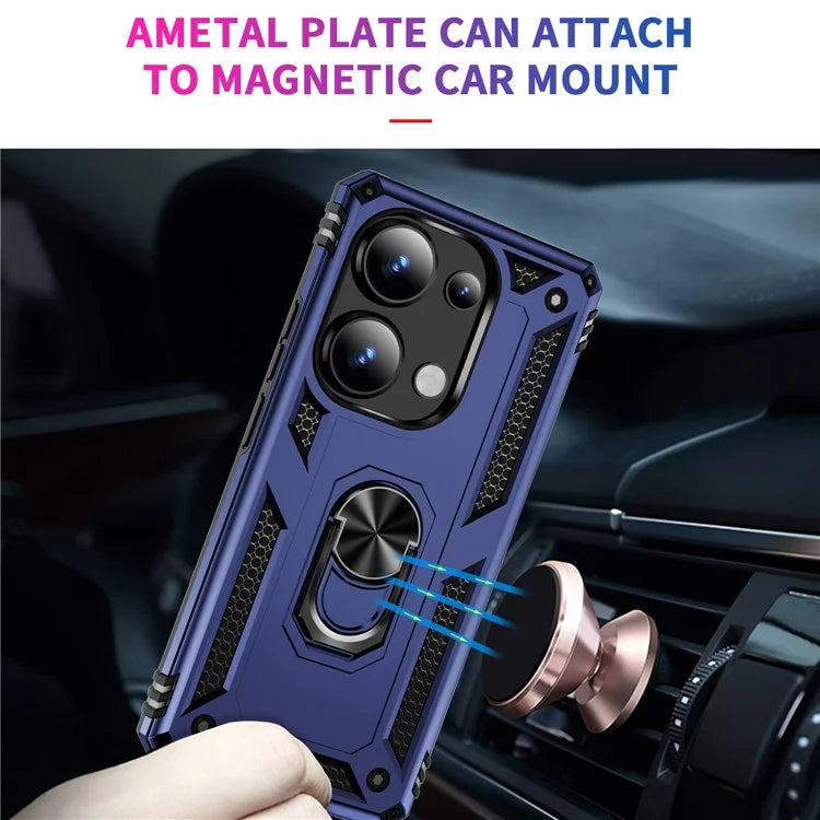 For Xiaomi Redmi Note 13 Pro 4G / Poco M6 Pro 4G Case Anti-Drop PC+TPU Kickstand Phone Cover
