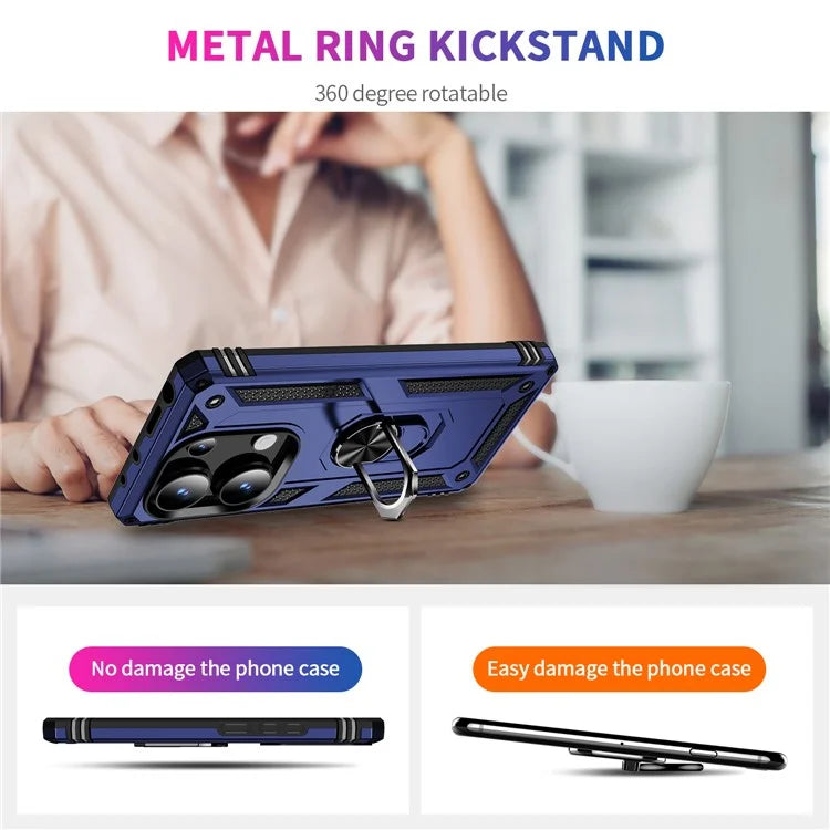 For Xiaomi Redmi Note 13 Pro 4G / Poco M6 Pro 4G Case Anti-Drop PC+TPU Kickstand Phone Cover