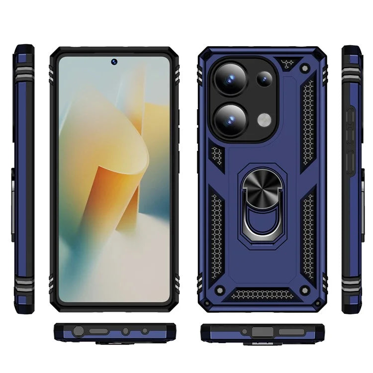 For Xiaomi Redmi Note 13 Pro 4G / Poco M6 Pro 4G Case Anti-Drop PC+TPU Kickstand Phone Cover