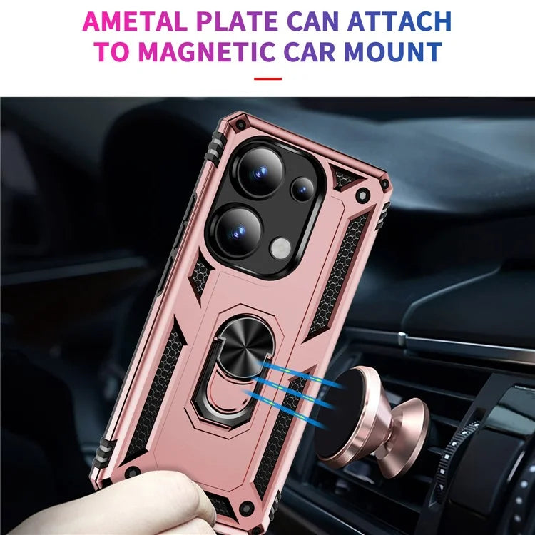 For Xiaomi Redmi Note 13 Pro 4G / Poco M6 Pro 4G Case Anti-Drop PC+TPU Kickstand Phone Cover