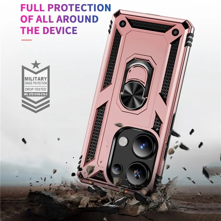 For Xiaomi Redmi Note 13 Pro 4G / Poco M6 Pro 4G Case Anti-Drop PC+TPU Kickstand Phone Cover