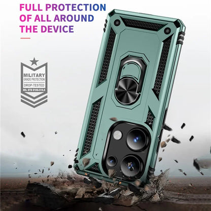 For Xiaomi Redmi Note 13 Pro 4G / Poco M6 Pro 4G Case Anti-Drop PC+TPU Kickstand Phone Coverish Green
