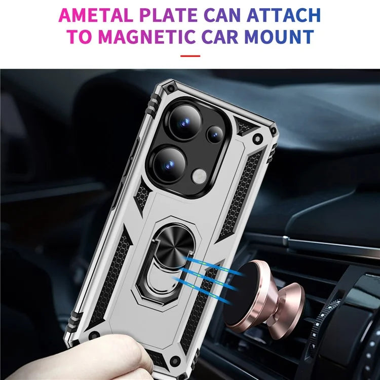 For Xiaomi Redmi Note 13 Pro 4G / Poco M6 Pro 4G Case Anti-Drop PC+TPU Kickstand Phone Cover