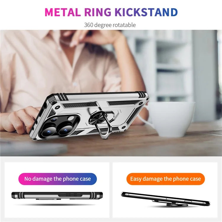 For Xiaomi Redmi Note 13 Pro 4G / Poco M6 Pro 4G Case Anti-Drop PC+TPU Kickstand Phone Cover