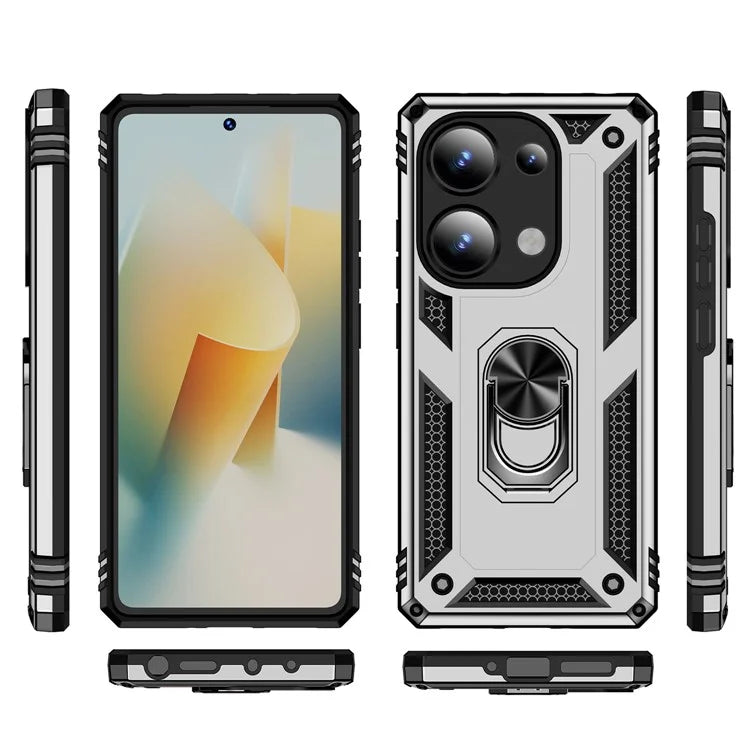 For Xiaomi Redmi Note 13 Pro 4G / Poco M6 Pro 4G Case Anti-Drop PC+TPU Kickstand Phone Cover