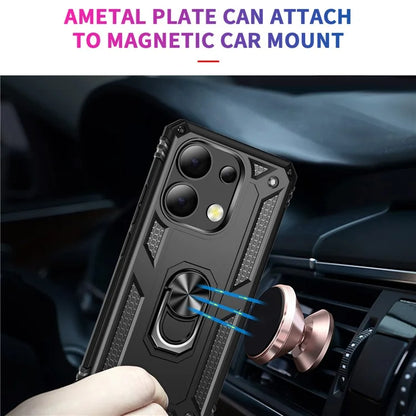 For Xiaomi Redmi Note 13 4G Case PC+TPU Shockproof Phone Cover with Kickstand
