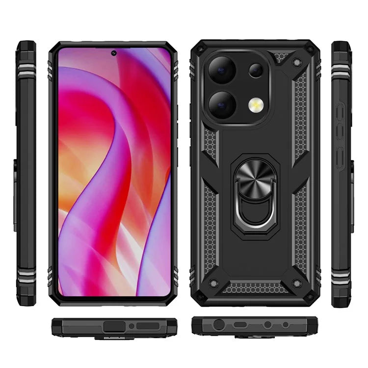 For Xiaomi Redmi Note 13 4G Case PC+TPU Shockproof Phone Cover with Kickstand