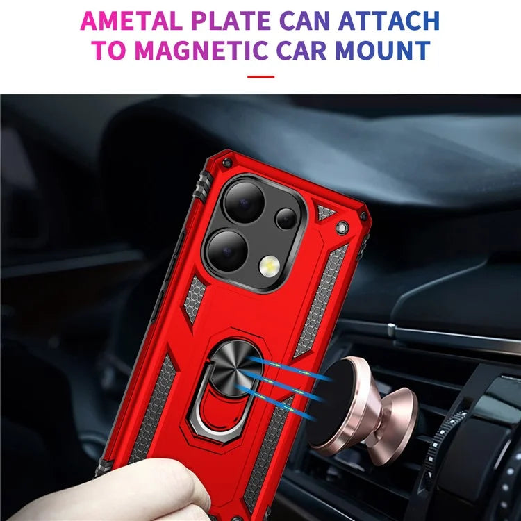 For Xiaomi Redmi Note 13 4G Case PC+TPU Shockproof Phone Cover with Kickstand