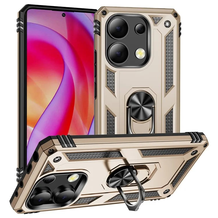 For Xiaomi Redmi Note 13 4G Case PC+TPU Shockproof Phone Cover with Kickstand
