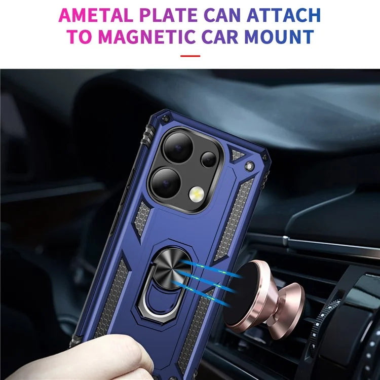 For Xiaomi Redmi Note 13 4G Case PC+TPU Shockproof Phone Cover with Kickstand