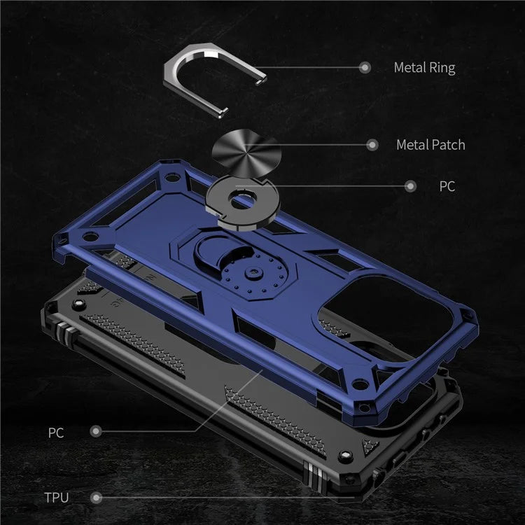 For Xiaomi Redmi Note 13 4G Case PC+TPU Shockproof Phone Cover with Kickstand