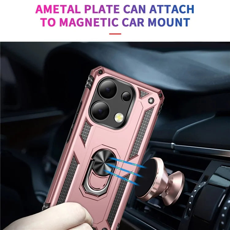 For Xiaomi Redmi Note 13 4G Case PC+TPU Shockproof Phone Cover with Kickstand