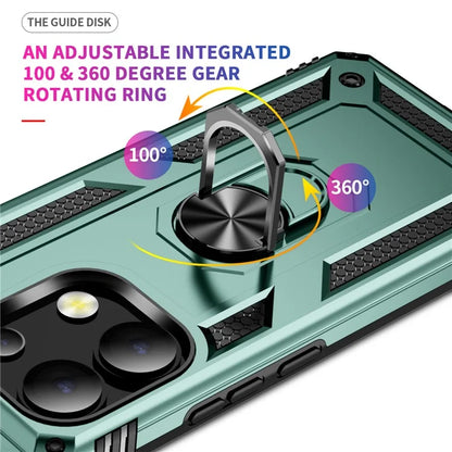 For Xiaomi Redmi Note 13 4G Case PC+TPU Shockproof Phone Cover with Kickstandish Green