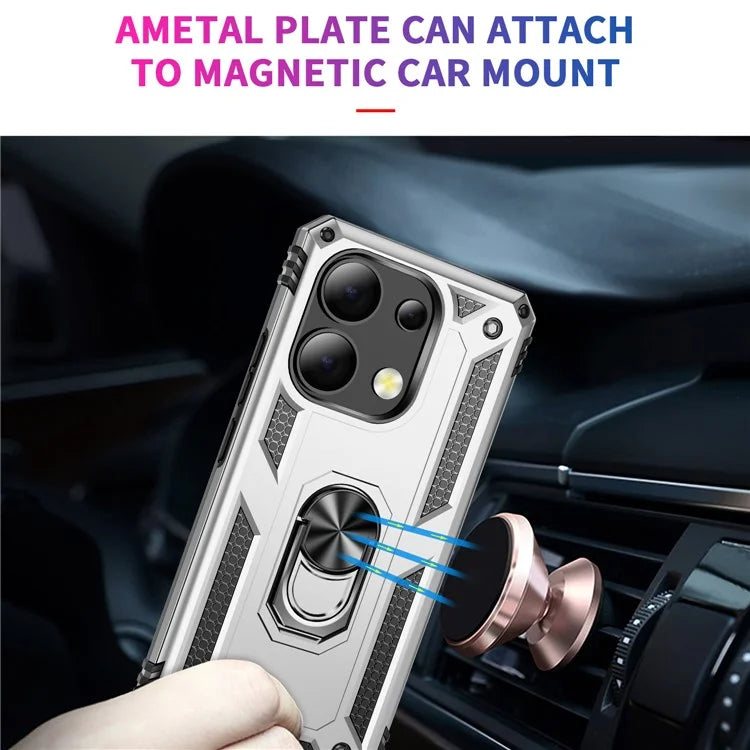For Xiaomi Redmi Note 13 4G Case PC+TPU Shockproof Phone Cover with Kickstand