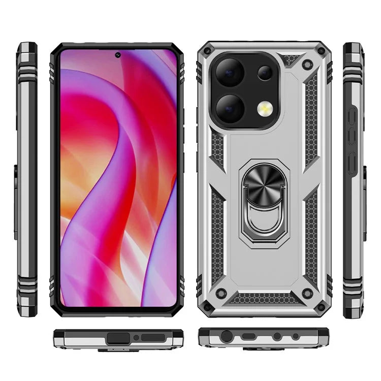 For Xiaomi Redmi Note 13 4G Case PC+TPU Shockproof Phone Cover with Kickstand