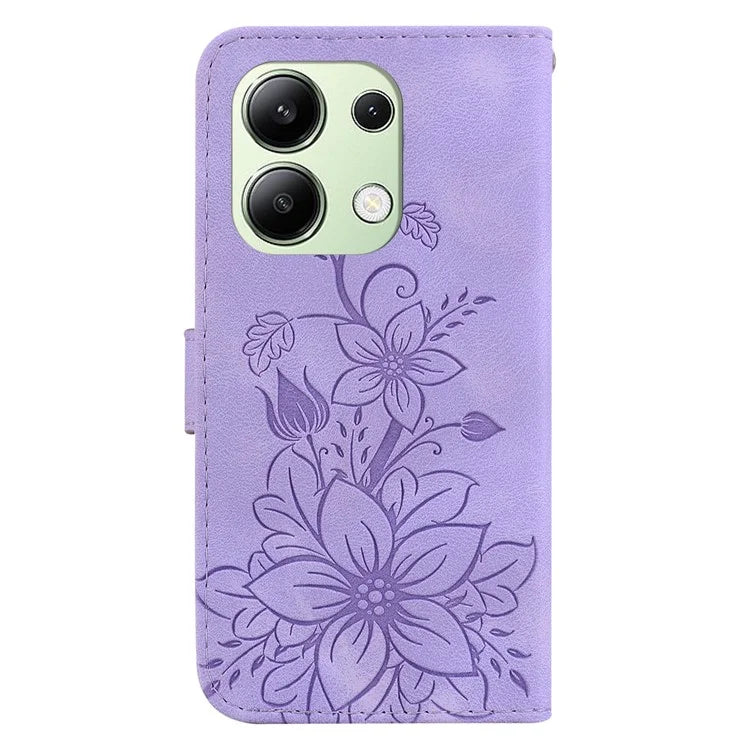 For Xiaomi Redmi Note 13 4G Leather Case Stand Phone Wallet Cover Flower Pattern