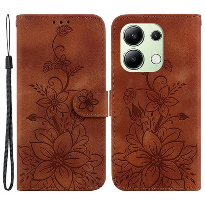 For Xiaomi Redmi Note 13 4G Leather Case Stand Phone Wallet Cover Flower Pattern