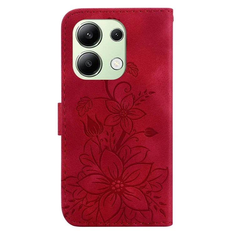 For Xiaomi Redmi Note 13 4G Leather Case Stand Phone Wallet Cover Flower Pattern