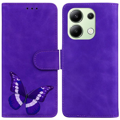 For Xiaomi Redmi Note 13 4G Leather Wallet Case Butterfly Printing Phone Cover