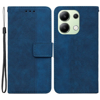 For Xiaomi Redmi Note 13 4G Case PU Leather Wallet Card Slots Geometry Imprinted Phone Cover