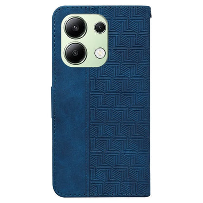 For Xiaomi Redmi Note 13 4G Case PU Leather Wallet Card Slots Geometry Imprinted Phone Cover