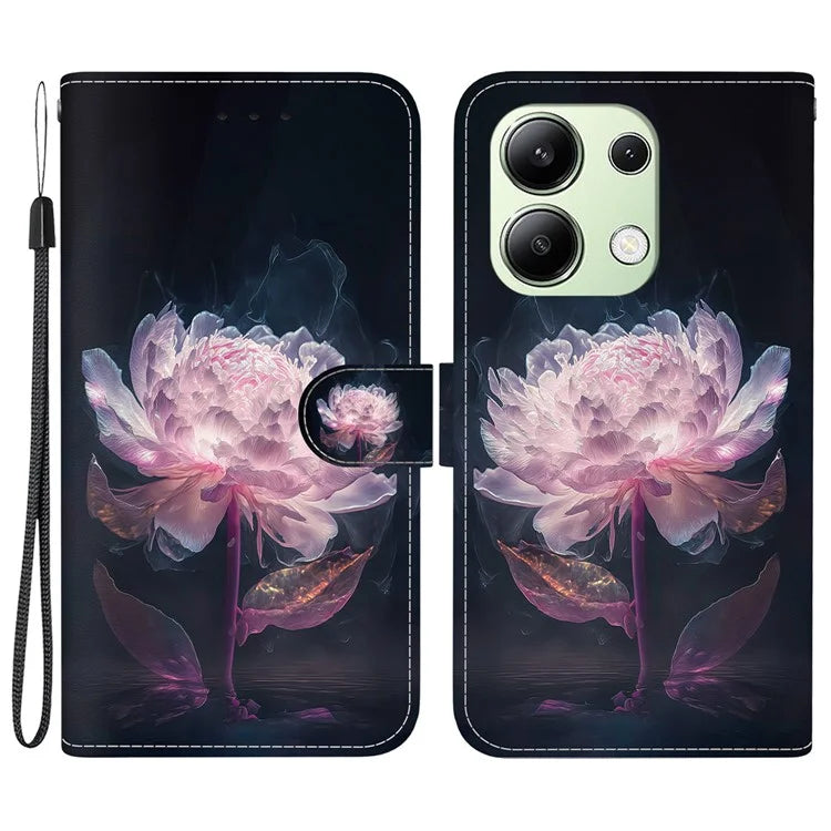 For Xiaomi Redmi Note 13 4G Wallet Case Pattern Printing Leather Phone Cover