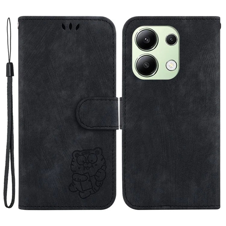 For Xiaomi Redmi Note 13 4G Case Cute Tiger Imprinted Leather Phone Cover