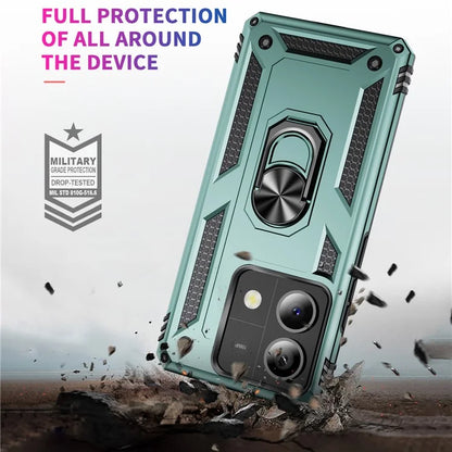 For Xiaomi Redmi Note 13 5G (Global) Kickstand Case Shockproof PC+TPU Phone Coverish Green