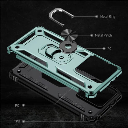 For Xiaomi Redmi Note 13 5G (Global) Kickstand Case Shockproof PC+TPU Phone Coverish Green