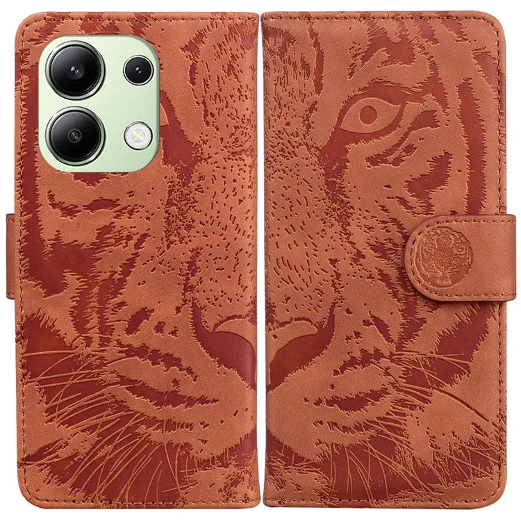 For Xiaomi Redmi Note 13 4G Wallet Case Tiger Pattern PU Leather Phone Cover