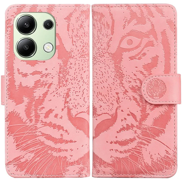 For Xiaomi Redmi Note 13 4G Wallet Case Tiger Pattern PU Leather Phone Cover