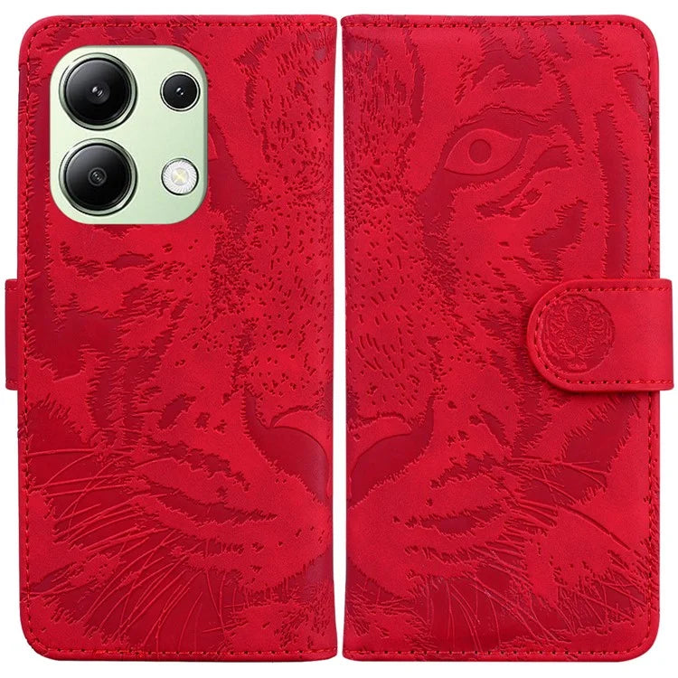 For Xiaomi Redmi Note 13 4G Wallet Case Tiger Pattern PU Leather Phone Cover