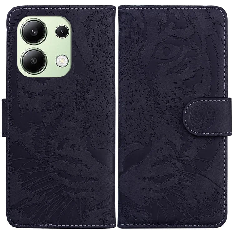 For Xiaomi Redmi Note 13 4G Wallet Case Tiger Pattern PU Leather Phone Cover