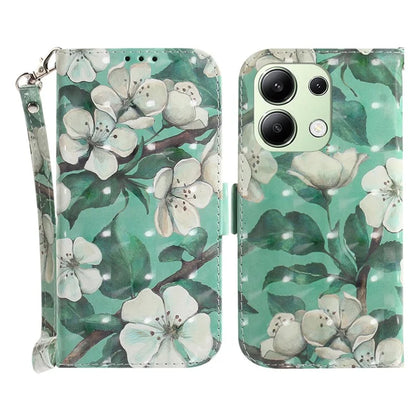 For Xiaomi Redmi Note 13 4G Case with Hand Strap Pattern Printing Leather Phone Cover