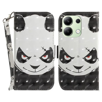 For Xiaomi Redmi Note 13 4G Case with Hand Strap Pattern Printing Leather Phone Cover