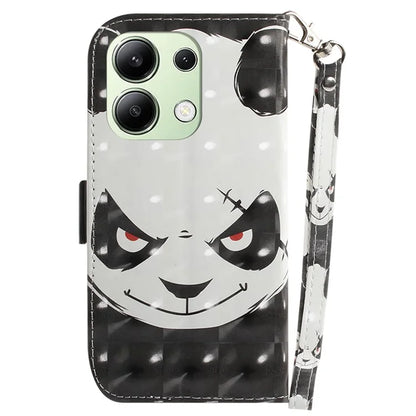 For Xiaomi Redmi Note 13 4G Case with Hand Strap Pattern Printing Leather Phone Cover