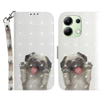 For Xiaomi Redmi Note 13 4G Case with Hand Strap Pattern Printing Leather Phone Cover