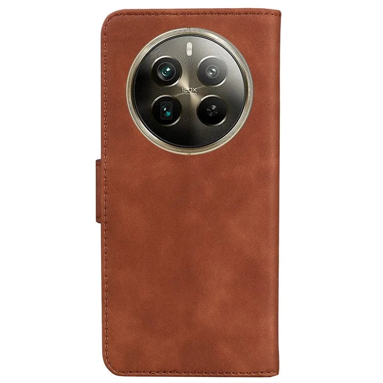 For Realme 12 Pro 5G / 12 Pro+ 5G Case Stand Solid Color Leather Flip Phone Cover