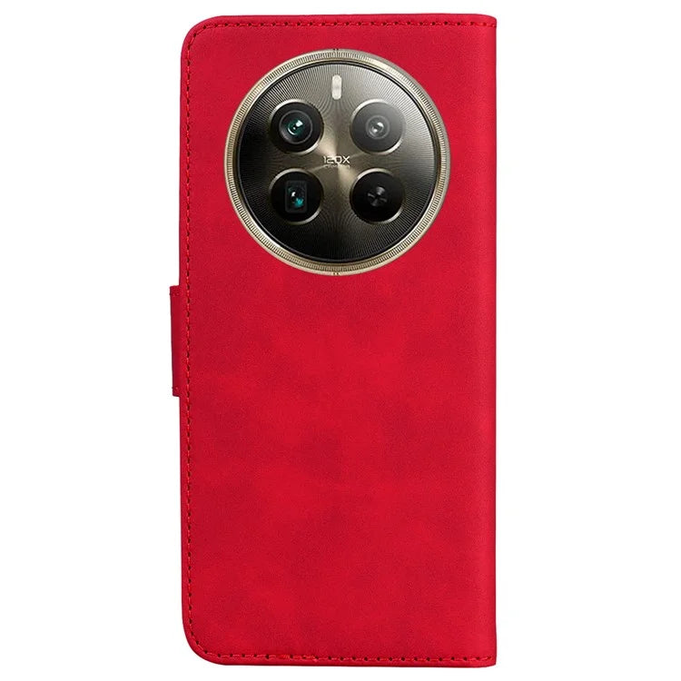 For Realme 12 Pro 5G / 12 Pro+ 5G Case Stand Solid Color Leather Flip Phone Cover