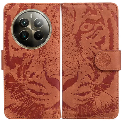 For Realme 12 Pro 5G / 12 Pro+ 5G Case Tiger Pattern PU Leather Wallet Phone Cover