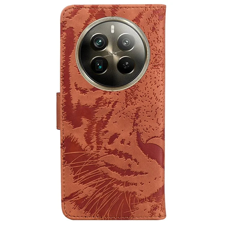 For Realme 12 Pro 5G / 12 Pro+ 5G Case Tiger Pattern PU Leather Wallet Phone Cover