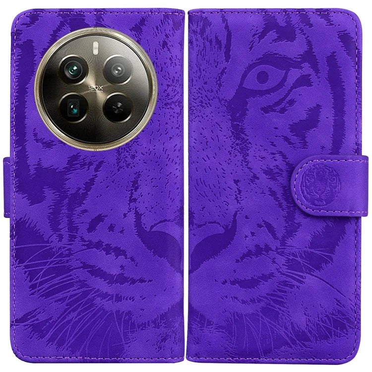 For Realme 12 Pro 5G / 12 Pro+ 5G Case Tiger Pattern PU Leather Wallet Phone Cover