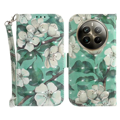 For Realme 12 Pro 5G / 12 Pro+ 5G Wallet Case Pattern Printed Leather Cover with Strap