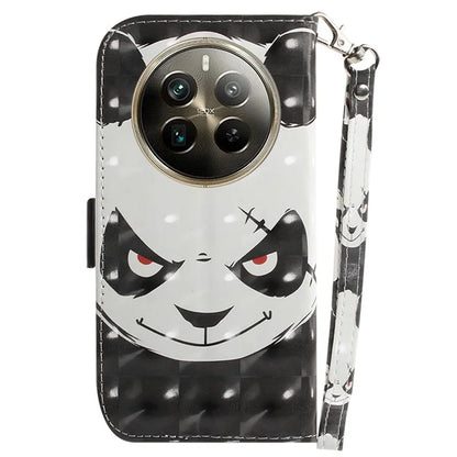 For Realme 12 Pro 5G / 12 Pro+ 5G Wallet Case Pattern Printed Leather Cover with Strap