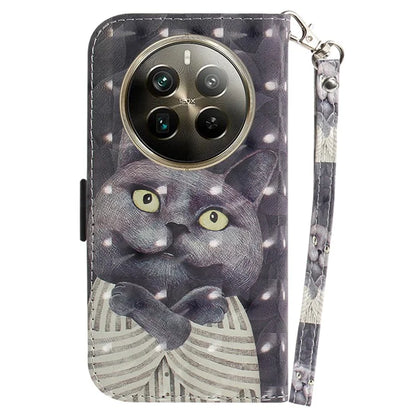 For Realme 12 Pro 5G / 12 Pro+ 5G Wallet Case Pattern Printed Leather Cover with Strap