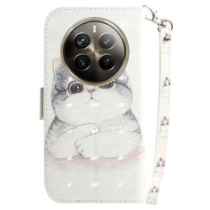 For Realme 12 Pro 5G / 12 Pro+ 5G Wallet Case Pattern Printed Leather Cover with Strap
